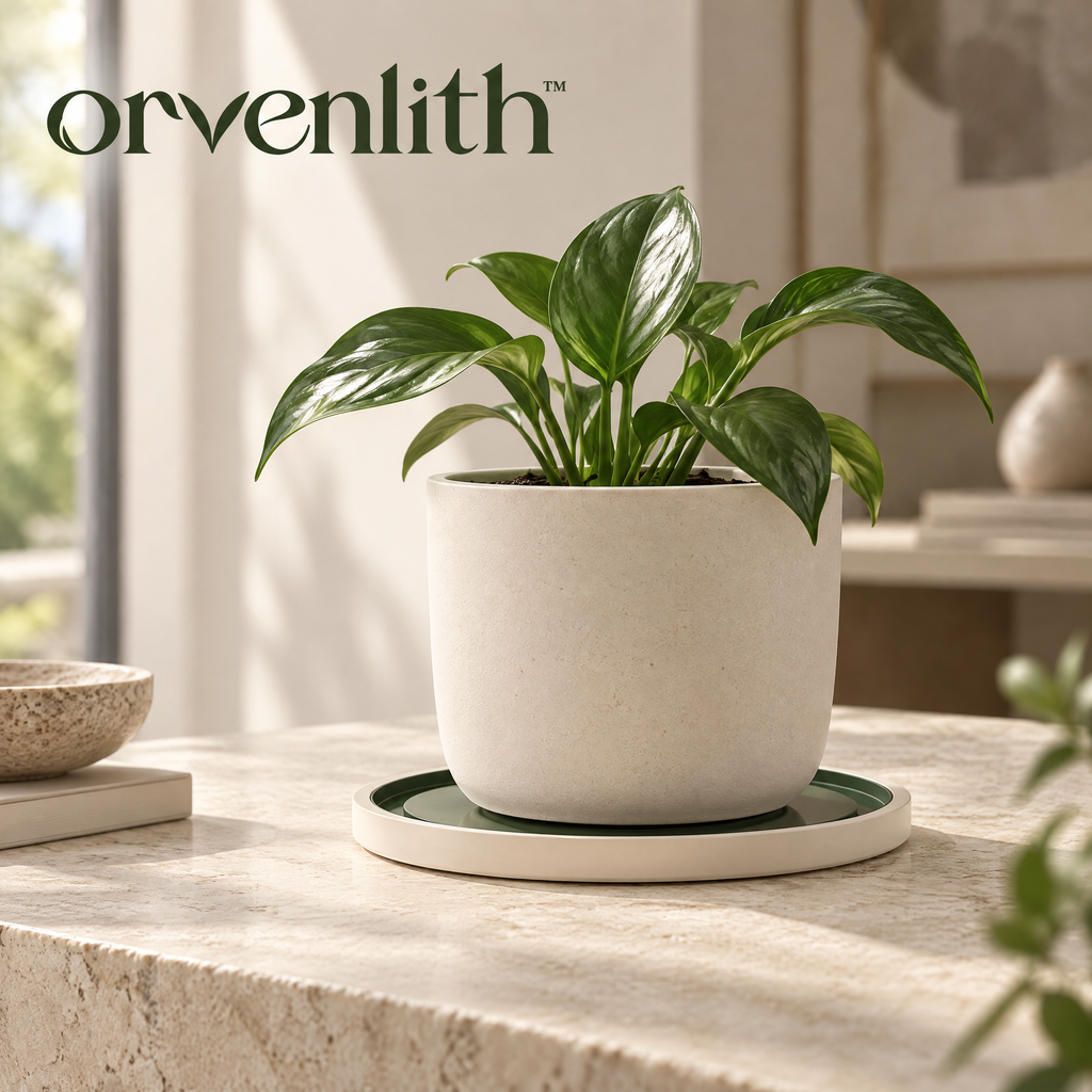 Orvenlith™ Modern Planter with Drainage Tray
