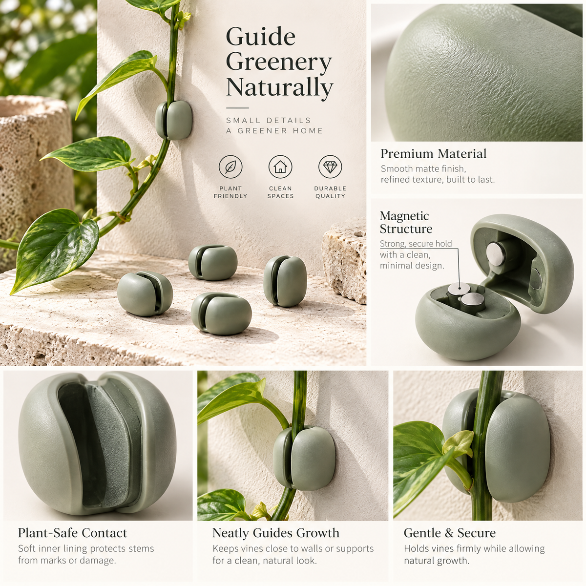 Orvenlith™ Self-Adhesive Plant Wall Clips