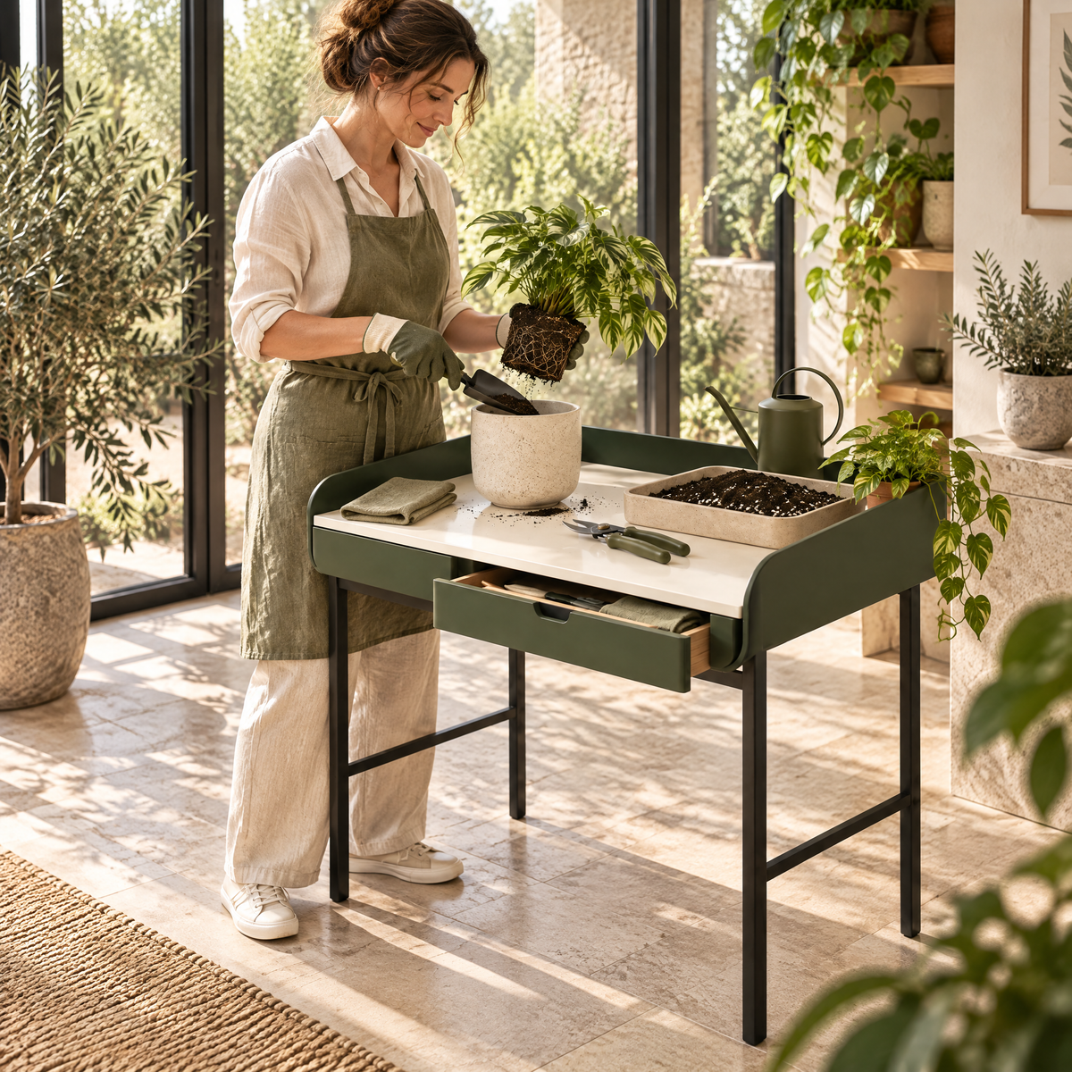 Orvenlith™ Indoor Potting Bench with Drawer